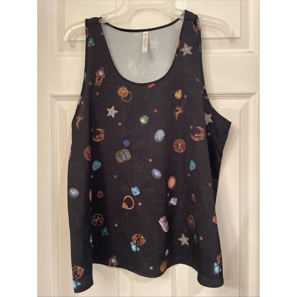 Fabletics Zodiac Tank Top‎ Black with Constellations And Astrology Signs Sz L